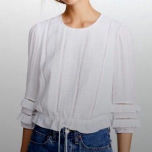 Rebecca Minkoff | Venice White Ruffle Top Sz S
